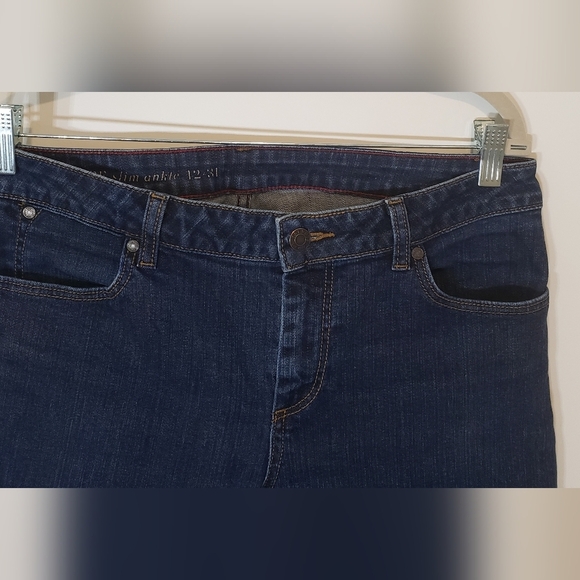 Talbots Signature Slim Ankle Jeans Stretch Dkwash Size 12 98% Cotton 2% Spandex - Picture 8 of 16